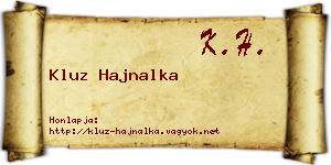 Kluz Hajnalka névjegykártya